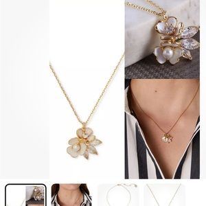 Kate Spade New York Bouquet Toss White Flower Cluster Pendant Necklace